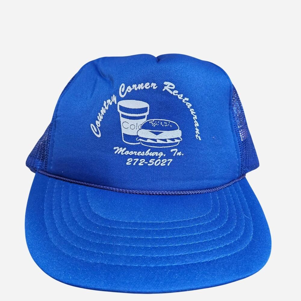 vintage indie skater country corner restaurant blue trucker hat - Picture 1 of 4